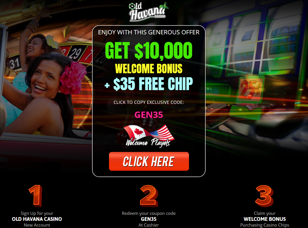 GET 10,000 WELCOME BONUS
                                          + $35 FREE CHIP