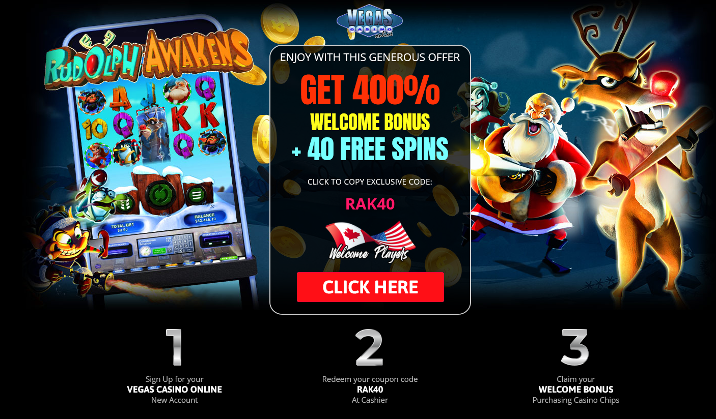 Vegas Casino Online-400%
WELCOME BONUS + 40 FREE SPINS Vegas Casino Online-400%
WELCOME BONUS + 40 FREE SPINS